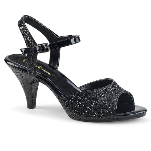 BELLE-309G Fabulicious 3 Inch Heel Black Glitter Sexy Shoes