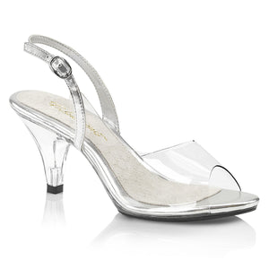 BELLE-350 Fabulicious 3 Inch Heel Clear and Silver Sexy Shoe