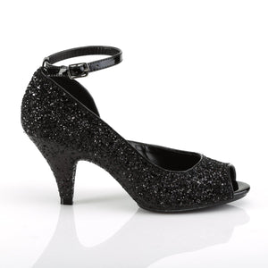 BELLE-381G Fabulicious 3 Inch Heel Black Glitter Sexy Shoes