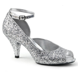 BELLE-381G Fabulicious 3 Inch Heel Silver Glitter Sexy Shoes