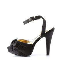 Load image into Gallery viewer, BETTIE-04 Pin Up Retro Glamour 4.5&quot; Heel Black Satin Shoes