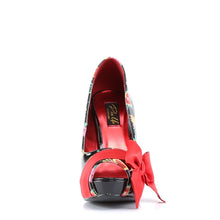 Load image into Gallery viewer, BETTIE-13 Pin Up Glamour 4.5&quot; Heel Black Red Platforms Shoes