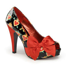 Load image into Gallery viewer, BETTIE-13 Pin Up Glamour 4.5&quot; Heel Black Red Platforms Shoes