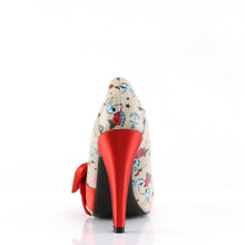 Load image into Gallery viewer, BETTIE-13 Pin Up 4.5&quot; Heel Cream Pu Red Platform Shoes