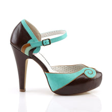 Load image into Gallery viewer, BETTIE-17 Sexy 4.5&quot; Heel Teal-Brown Retro Glamour Platforms