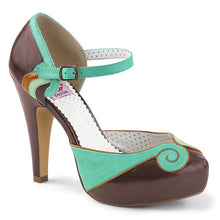 Load image into Gallery viewer, BETTIE-17 Sexy 4.5&quot; Heel Teal-Brown Retro Glamour Platforms