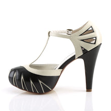 Load image into Gallery viewer, BETTIE-25 Sexy Retro Glamour 4.5&quot; Heel Black-Cream Platforms