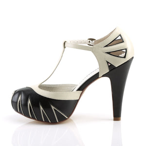 BETTIE-25 Sexy Retro Glamour 4.5" Heel Black-Cream Platforms