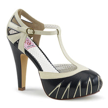 Load image into Gallery viewer, BETTIE-25 Sexy Retro Glamour 4.5&quot; Heel Black-Cream Platforms