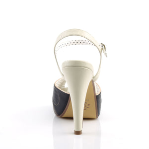 BETTIE-27 Pin Up Retro Glamour 4.5" Heel Cream Platforms