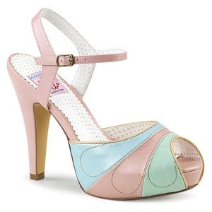 BETTIE-27 Sexy 4.5" Heel Pink Multi Retro Glamour Platforms