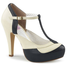 Load image into Gallery viewer, BETTIE-29 Sexy Retro Glamour 4.5&quot; Heel Black-Cream Platforms