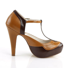 Load image into Gallery viewer, BETTIE-29 Pin Up Glamour 4.5&quot; Heel Brown Glamour Platforms