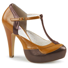 Load image into Gallery viewer, BETTIE-29 Pin Up Glamour 4.5&quot; Heel Brown Glamour Platforms