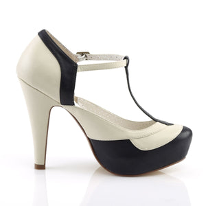 BETTIE-29 Sexy 4.5" Navy Blue-Cream Retro Glamour Platforms