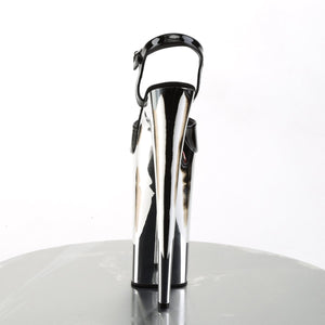 BEYOND-009 Sexy 10" Heel Black Silver Chrome Strippers Shoes