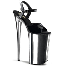 Load image into Gallery viewer, BEYOND-009 Sexy 10&quot; Heel Black Silver Chrome Strippers Shoes