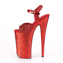 Load image into Gallery viewer, BEYOND-010LG Sexy 10&quot; Heel Red Glitter Pole Dancer Platforms