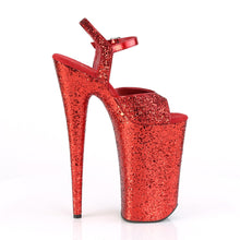 Load image into Gallery viewer, BEYOND-010LG Sexy 10&quot; Heel Red Glitter Pole Dancer Platforms