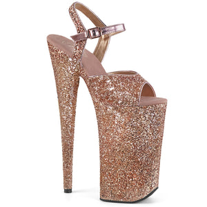 BEYOND-010LG Sexy 10" Heel Rose Gold Glitter Strippers Shoes