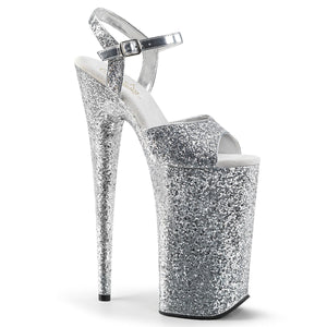 BEYOND-010LG Sexy 10 Inch Heel Silver Glitter High Shoes