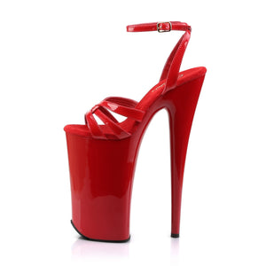 BEYOND-012 Pleasers Sexy 10" Heel Red Pole Dancing Platforms