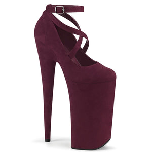 BEYOND-087FS Sexy 10" Heel Burgundy Pole Dancing Platforms