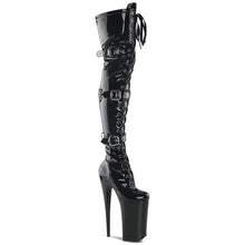 Load image into Gallery viewer, BEYOND-3028 Sexy 10&quot; Heel Black Patent Strippers Boots