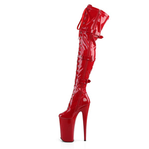 BEYOND-3028 Pleasers Sexy 10" Heel Red Pole Dancing Platform