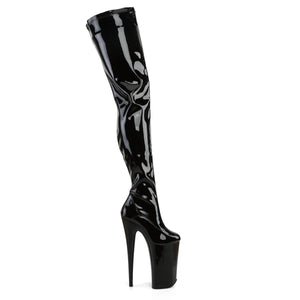 BEYOND-4000 Sexy 10" Heel Black Patent Strippers Boots