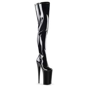 BEYOND-4000 Sexy 10" Heel Black Patent Strippers Boots