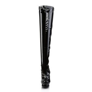 BLONDIE-3000 Sexy 6" Heel Black Pewter Chrome Strippers Boot