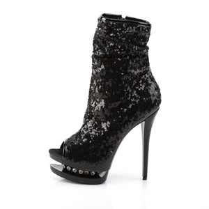 BLONDIE-R-1008 Sexy 6 Inch Black Sequin Pole Dancer Platform