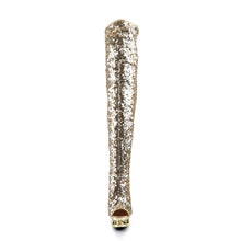 Load image into Gallery viewer, BLONDIE-R-3011 Sexy 6 Inch Gold Sequins Pole Dancer Platform