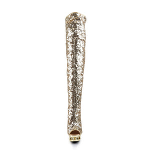 BLONDIE-R-3011 Sexy 6 Inch Gold Sequins Pole Dancer Platform