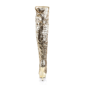 BLONDIE-R-3011 Sexy 6 Inch Gold Sequins Pole Dancer Platform