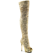 Load image into Gallery viewer, BLONDIE-R-3011 Sexy 6 Inch Gold Sequins Pole Dancer Platform