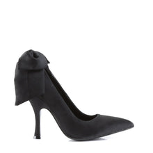 Load image into Gallery viewer, BOMBSHELL-03 Pin Up 4.5&quot; Heel Black Satin Fetish Footwear