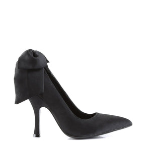 BOMBSHELL-03 Pin Up 4.5" Heel Black Satin Fetish Footwear