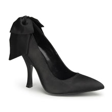 Load image into Gallery viewer, BOMBSHELL-03 Pin Up 4.5&quot; Heel Black Satin Fetish Footwear