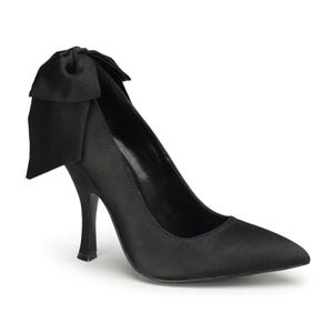 BOMBSHELL-03 Pin Up 4.5" Heel Black Satin Fetish Footwear