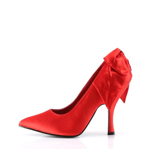 BOMBSHELL-03 Pin Up 4.5 Inch Heel Red Satin Fetish Footwear