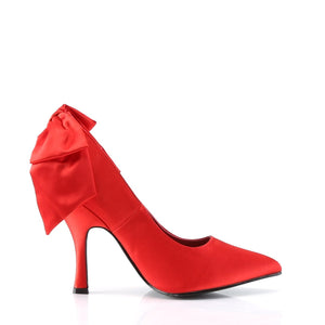 BOMBSHELL-03 Pin Up 4.5 Inch Heel Red Satin Fetish Footwear