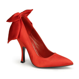 BOMBSHELL-03 Pin Up 4.5 Inch Heel Red Satin Fetish Footwear