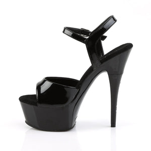 CAPTIVA-609 Sexy 6" Heel Black Patent Pole Dancing Platforms