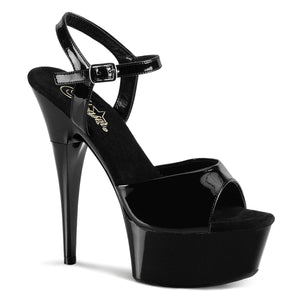 CAPTIVA-609 Sexy 6" Heel Black Patent Pole Dancing Platforms