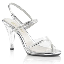 Load image into Gallery viewer, CARESS-439 Fabulicious 4&quot; Heel Clear and Silver Sexy Shoes