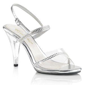 CARESS-439 Fabulicious 4" Heel Clear and Silver Sexy Shoes