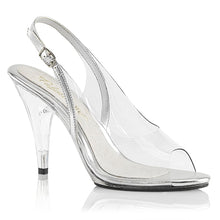 Load image into Gallery viewer, CARESS-450 Fabulicious 4&quot; Heel Clear and Silver Sexy Shoes