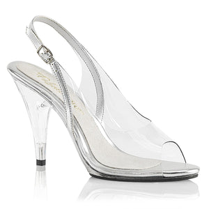 CARESS-450 Fabulicious 4" Heel Clear and Silver Sexy Shoes